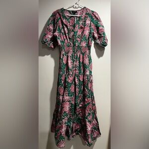 MEADOW RHODES tropical print maxi dress